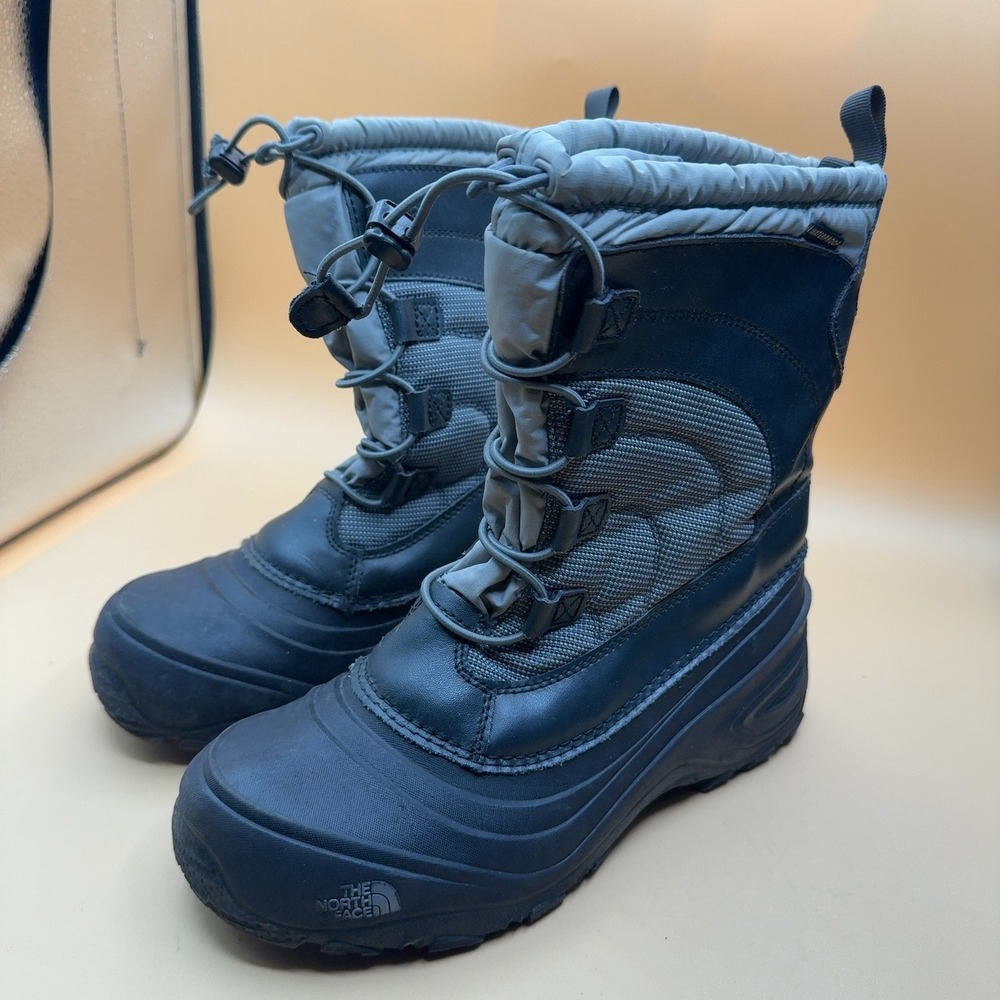 The North Face Alpenglow IV Waterproof Snow Boot Navy Blue Gray Kids Size 7